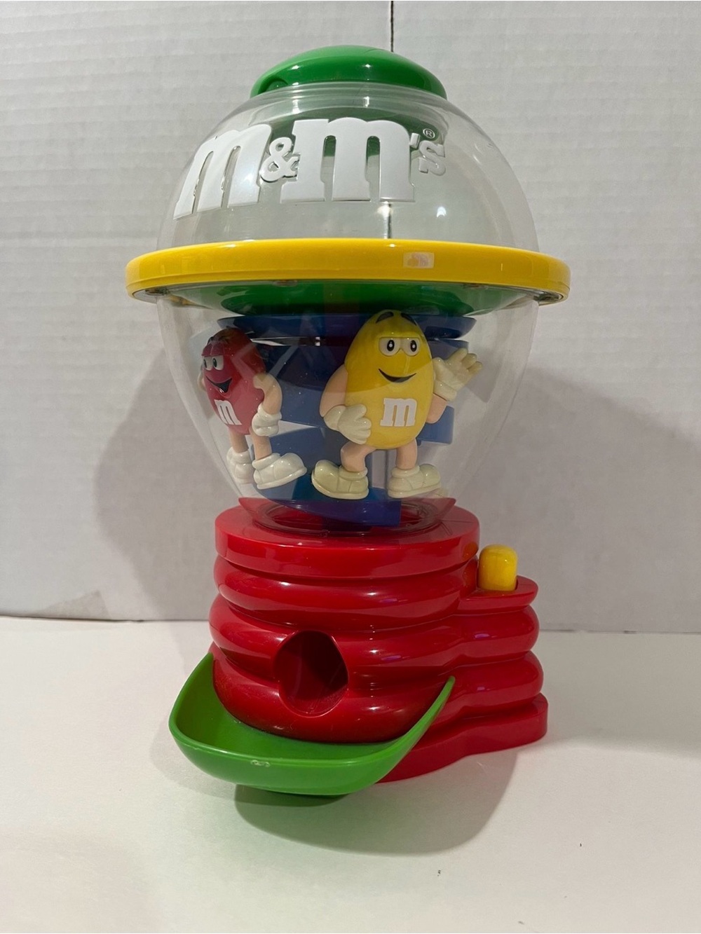 M&M'S Red, Yellow & Green Spinning Candy Dispenser Figurine Toy